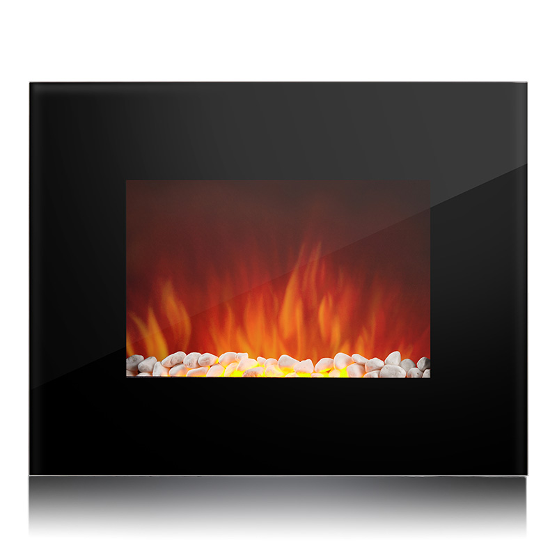 EF-11C 26 Flat Face Wall Mounted Fireplace, with Stone Ember Bed