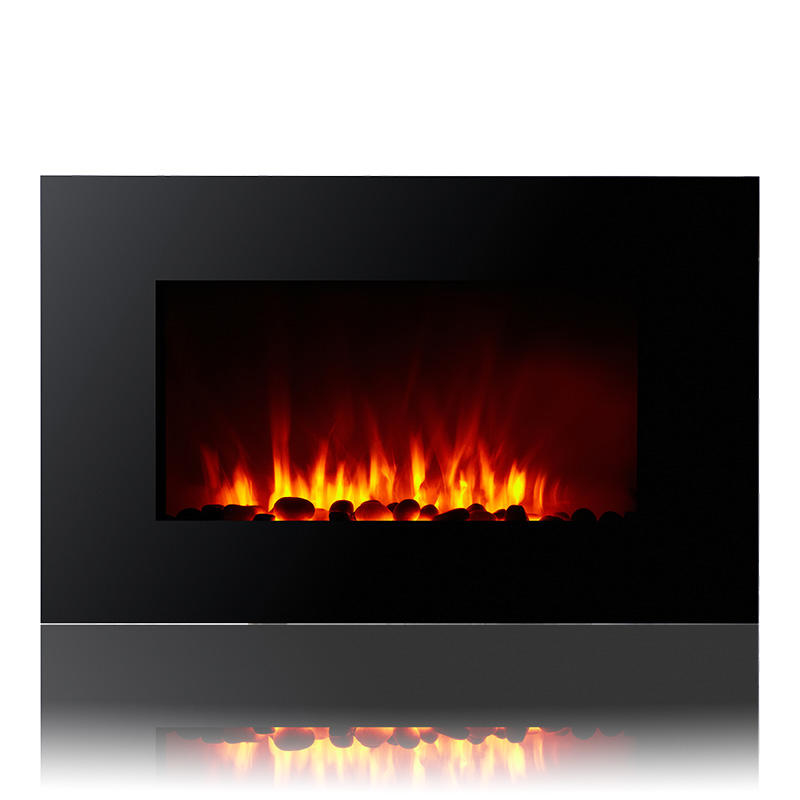 EF-14C 35’’ Flat Face Wall Mounted Fireplace, with Stone Ember Bed
