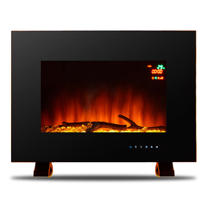 EF-1922F With Log 22-Inch Wall Mounted and Freestanding Electric Fireplace, with 12 Color Modes Backlight and 11 Color Mode Flame Effect