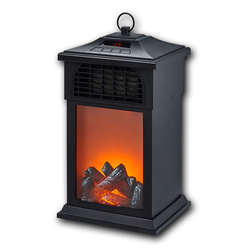 FD-1905 Black 600W Portable Lantern Fireplace Heater