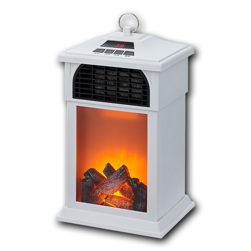 FD-1905 White 600W Portable Lantern Fireplace Heater